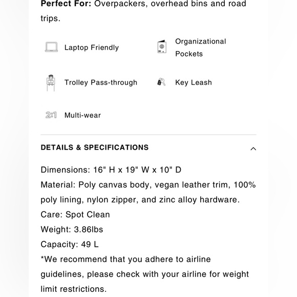 NWT Beis weekender bag in beige - Picture 4 of 4